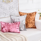 Premium Series, Crushed Velvet Throw Pillow Covers, Luxury Thick Cushion Cases for Home Decor, Navy Blue, 20x20 Inch, Covers Only - Image 6