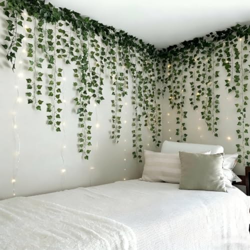 Knitgrip 24 Pcs Fake Vines with Fairy Lights for Room Artificial Ivy Vines by Knitgrip