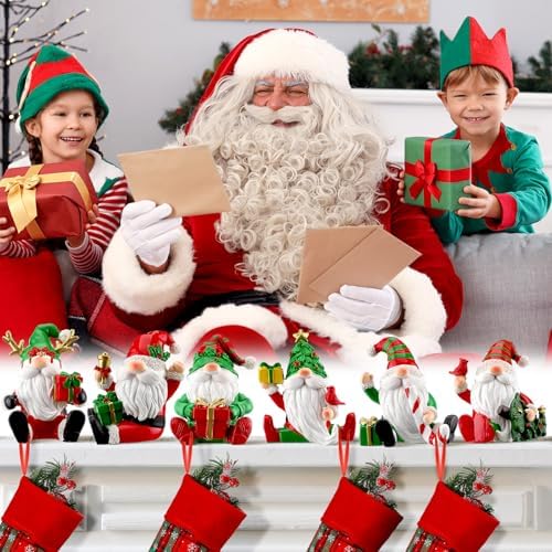 Wonderjune 6 Pcs Christmas Stocking Holders for Mantle, Santa Claus - Image 6