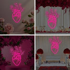 Blooming Anatomical Heart Neon Sign for Bedroom Gothic Floral Wall Decor - Image 6