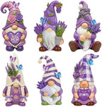 Simgoing 6 Pcs Purple Lavender Gnomes Mother's Figurines Lavender Gnomes with Best Mom Ever, Mom Resin Statues Table Decor for Mum Grandma Birthday Party Tabletop Home Centerpieces Tiered Tray Decor by Simgoing