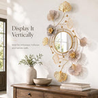 47" Large 3D Ginkgo Floral Metal Wall Decor Mirror - Image 2