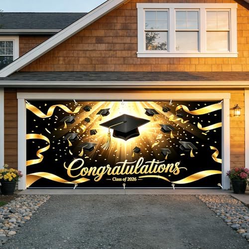 ANNA QUEEN 7x16 ft Garage Door Banner,Reusable Large Outdoor Backdrop for Tropical,Patriotic,Graduation and Christmas Party Decorations (Class of 2026) - Image 4