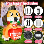 Valentine Inflatables Outdoor Decorations 4FT Dog Blow Up Yard Decor - Image 6