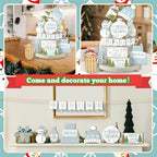14 Pcs Halloween Tiered Tray Decor Set, Gnome Wood Table Signs (Popular Style) - Image 5