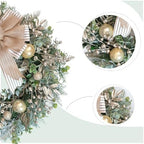 24 Inch Christmas Champagne Leaves Berries Wreath for Front Door, Rustic Farmhouse Xmas Large Door Wreath for Indoor Outdoor, Christmas Gold Balls Wreaths for Home Decor - Image 2