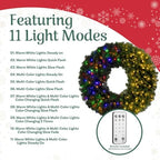 Elf Stor Indoor/Outdoor Prelit Extra Large Christmas Wreath, Green, 60” - Image 2