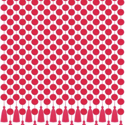 Yalikop 10 Pcs Pom Pom Garland 5 ft Diwali Party, Rose Red by Yalikop