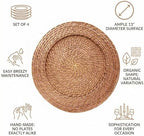 ChargeIt by Jay Rattan Charger Plates Hand Woven Round Harvest, 13" - 4 Set - Image 2