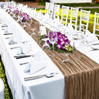 LemonRoad 4 Pcs 20ft Cheesecloth Table Runners Boho Gauze, Nude - Image 6