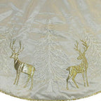 Kurt Adler Gold Tree and Reindeer Applique Tree Skirt, 48" - Image 4
