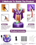 8 Ft Easter Inflatable Cross Outdoor Decoration, Blow Up He is Risen Yard Decorations with Built-in LED Lights Easter Party Decor Yard Garden Lawn Indoor Outdoor Home - Image 3
