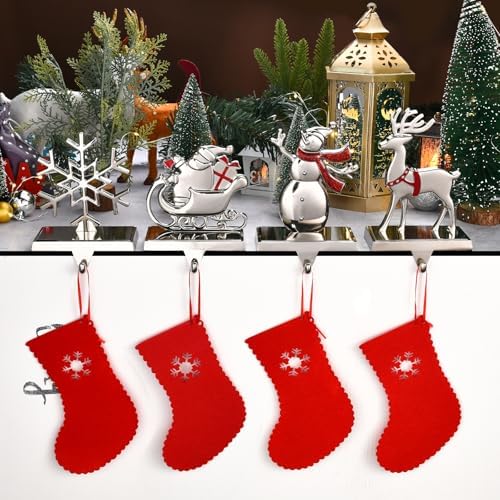 Christmas Stocking Holders for Mantle Set of 4, Weighted Stocking Hangers for Mantel Fireplace, Stocking Hooks for Xmas Decoration (Style4) - Image 4
