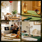 Amyhill 4 Pcs Eid Mubarak Ramadan Kareem Table Decor Ramadan Mubarak Letter Wooden Tabletop Centerpiece Islamic Decoration Sign for Home Office Party Decorations - Image 4