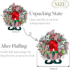 Valery Madelyn 30" Pre-Lit Christmas Wreath for Front Door with Lights Elf - Image 6