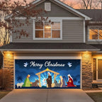 Garage Door Christmas Cover 7x16FT: Garage Nativity Scene Decorations with Bar Magnets & Ropes, Holiday Garage Door Banner Decorative Xmas for Indoor Outdoor [Include Installation Instructions] - Image 6