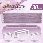 30 Pack Cheesecloth Table Runner 10FT Purple Table Runner Boho Gauze Cheese Cloth Table Runners Long Rustic Sheer Table Decorations for Wedding Party Baby Bridal Shower Birthday Holiday Home - Image 2