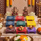 RattanView 12 Pack Indian Return Gifts for Pooja, Wood Kolam Manai, 4 Inch - Image 2