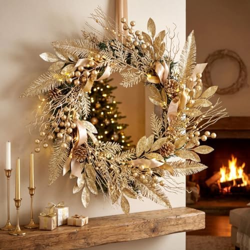 66 Pcs Light Gold Christmas Glitter Picks and Sprays - Image 2