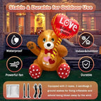 Valentines Day Inflatables Outdoor Decorations Love Blow Up Yard Décor Sweet Romantic Cute LED Lights for Indoor Outside Wedding Holiday Party Garden Lawn (Bear) - Image 4