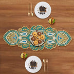 Lightnpro Beaded Christmas Table Runner 13x36 Inch - Teal Gold Paisley Design -Perfect Handmade Decorative Runner for Holiday, Thanksgiving, New Year, Winter Table Décor, Suitable Gift Every Occasion - Image 6