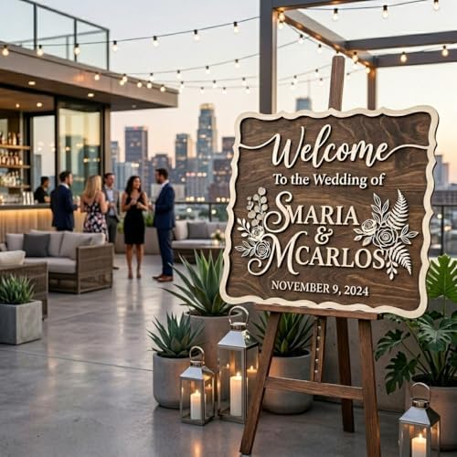 Personalized Enchanted Garden Wedding Welcome Sign - Custom 3D Wood Floral Ceremony Entrance & Reception Board for Fairytale, Whimsical or Secret Garden Venue - Multiple Sizes - Image 5