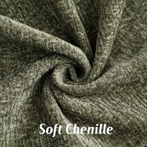 FUTEI Pack of 2 Chenille Soft Throw Pillow Covers 18x18 Inch, Sage Green - Image 2
