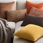 JUSPURBET 28x28 Velvet Decorative Throw Pillow Covers Set of 2,Mocha - Image 2
