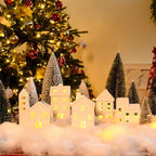 White Ceramic Christmas Village Houses Christmas Decorations Indoor (Style 1) - Image 2