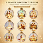 Glowing Christmas Story Ornaments, 9-Piece Light Up Mini Scene Set (Set D) - Image 2