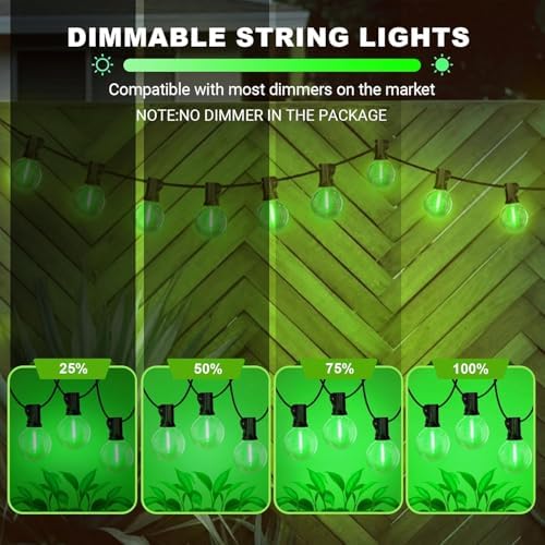 LAMPHOME 4Pack Green St. Patrick's Day LED Outdoor String Lights, 26Ft Patio Lights with 12+1 Edison Shatterproof Bulbs(1 Spare), Irish Theme Connectable Lights for Backyard Porch Party Outside Decor - Image 7