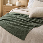 EVERGRACEHOME Chunky Chenille Knit Throw Blanket, 50 x 60, Pine Green - Image 5