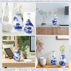 Maxcheck 12 Pcs Small Blue and White Vase, Mini Chinoiserie Vases, Stylish - Image 5