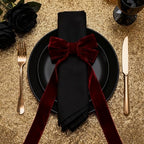 Meseey 12 Pcs Burgundy Velvet Bow Napkin Rings, 4x7 Inch Elegant Bow with 1.6 Inch Napkin Holder, Decorative for Wedding Christmas Thanksgiving Dinner Party Table Setting - Image 6