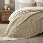 EVERGRACEHOME Chunky Chenille Knit Throw Blanket, 90 x 90, Sand Dune - Image 4