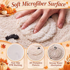 Capoda 1 Pcs Fall Bathroom Rug 20 x 30 Inch, Pumpkin, Beige - Image 3