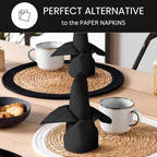 Hemstitch Cloth Dinner Napkins Cotton Set of 12 - Soft Durable Washable - Ideal for Farmhouse Parties Wedding Christmas Easter - Perfect Everyday Use Table Cloth Napkins 18x18 Black - Image 6
