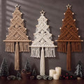 HunnmingRe 3 Pcs Large Macrame Christmas Tree Decor, Brown, Cream, Beige by HunnmingRe