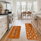 Artoid Mode Orange Hello Pumpkin Fall Kitchen Mats Set of 2-24x35+24x59 - Image 5