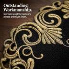 Decozen Set of 8 Doilies for Table, Lace Doilies - Rustic, Crochet, Farmhouse, Kitchen, Dining Table Centerpiece Decor - Round Christmas Placemats 15 inch Gold Black, The Chantelle Collection - Image 2