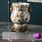 Ceramic Resin vase 8.27-inch ice Cracked Pattern Retro Antique Home Decoration Dining Table Living Room Kitchen Bedroom Bookshelf Office Coffee Table Dining Room Fireplace (Color 1) - Image 2