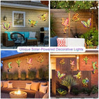 2 Pack Solar Lights Outdoor Metal Butterfly Wall Decor with 30 Led - Image 6