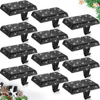 Huwena Metal Christmas Stocking Holders Shiny, Stylish, Black, 12 Pcs by Huwena