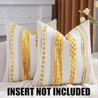 Boho Throw Pillow Covers 18x18 Set of 2 Yellow - Image 2