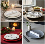 Hotop Set of 250 Fall Leaf Napkin Ring Silver Metal Holders for Table Decor - Image 7