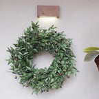 Olive Wreath 26 Inch Wreaths for Front Door with Purely Handmade Realistic Dense Olive Leaf Olive Berry, Elegant Home Decor Wreath Ideal for Front Door, Hallways, Any Area You Want to Brighten - Image 6