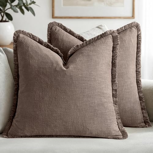 MIULEE Linen Decorative Fall Euro Throw Pillow Covers Malt Ball 26x26 by MIULEE