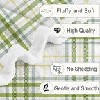 JAWO Buffalo Plaid Check Throw Blanket, Plaid Pattern Pastel Light St Patrick Theme Green Checkered Gingham Cozy Bed Couch Blanket, Soft Comfy Fleece Flannel Throws Blankets Livingroom Bedroom Decor - Image 2