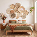 11 Pcs Boho Wall Basket Decor, Bulrush Woven Wall Hanging (Savanna) - Image 6