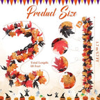 Janinka 12 Pack Fall Leave Garland 5.7 ft Hanging Vines Black Red - Image 2